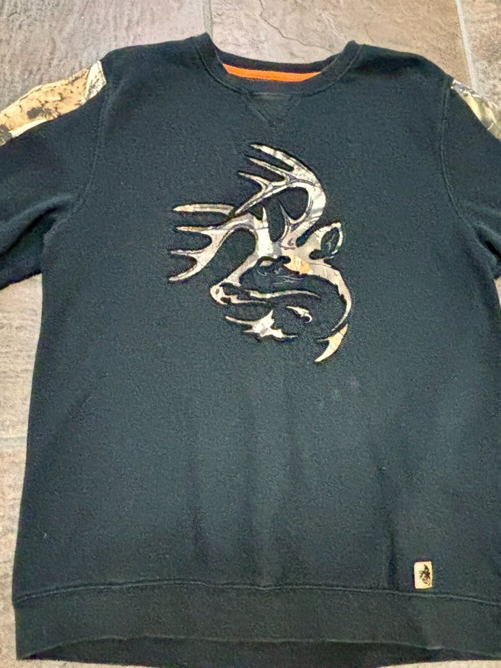~~Legendary Whitetails Outfitter Large Crew Black Camp Fleece Outdoor ..VGUC!!!